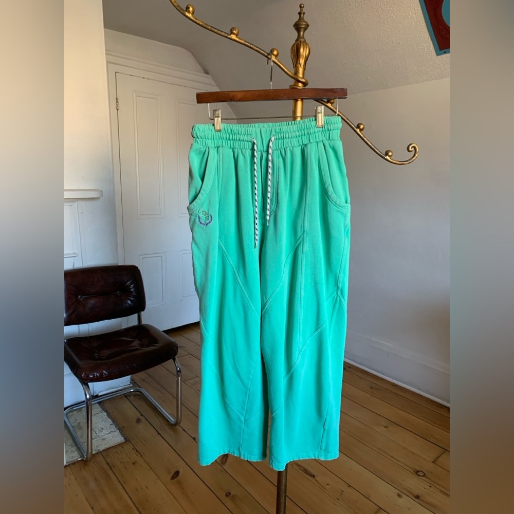 BDG Mint-Turquoise Wide Leg Drawstring Track Pants